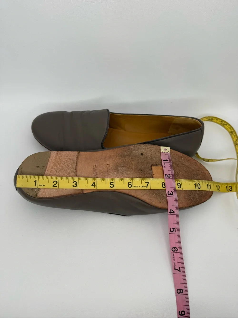 Hermès Paris Leather Loafers Gray Slip-On Flats Spain Men’s EU 43/43.5  READ